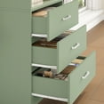 thumbnail image 5 of Homfa 2 Set of Green Bookcases, 71" Tall Bookcase with 3 Drawers, 3 Tier Wooden Bookshelf for Living Room Home Office, 5 of 7