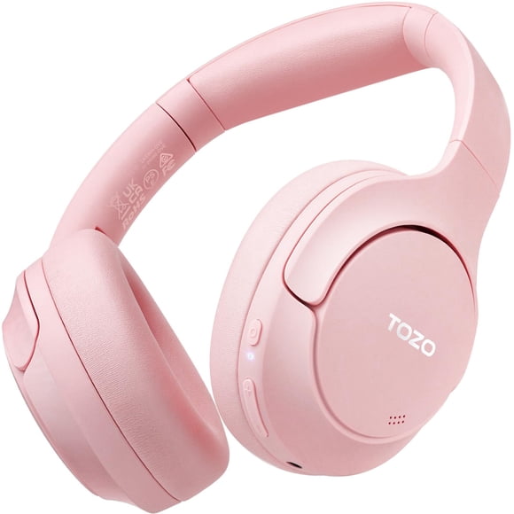 TOZO HT2 Auriculares híbridos con cancelación activa de ruido, auriculares inalámbricos Bluetooth, tiempo de reproducción de 60 horas, ecualizador personalizado de audio de alta resolución a través de