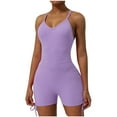 thumbnail image 2 of EaskTriop Summer Rompers for Women Casual One Piece Jumpsuits High Waisted Shorts Bodysuit V Neck Beach Vacation Clothes Lounge Outfits Trendy, 2 of 6