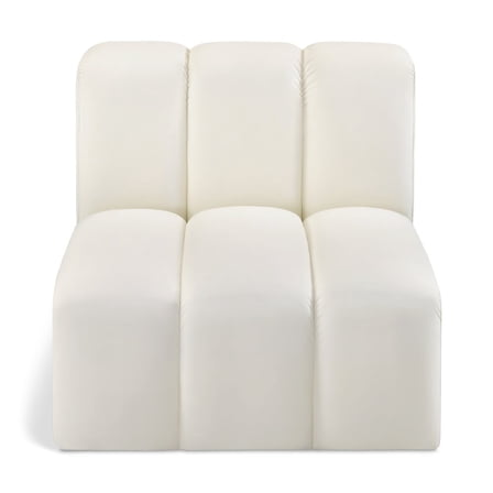 Meridian Furniture Arc Cream Vegan Leather Straight Chair