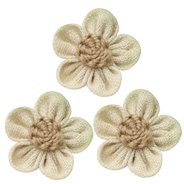 6pcs Burlap Lace Flowers Jute Rose for DIY Craft Making Wedding Party Decorations (B)