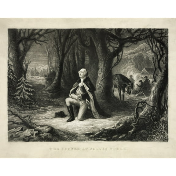 Print: The Prayer At Valley Forge, 1866