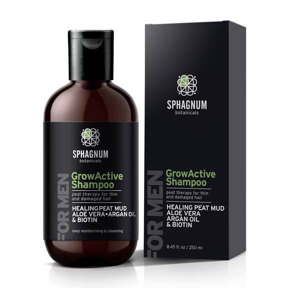 Champú Sphagnum Botanicals para el crecimiento del cabello para hombres con biotina