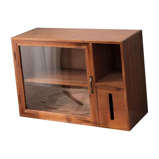 DOLITY Desk Storage Cabinet Counter Rack Solid Wood Shelf 2 Tiers Cup Storage Organizer