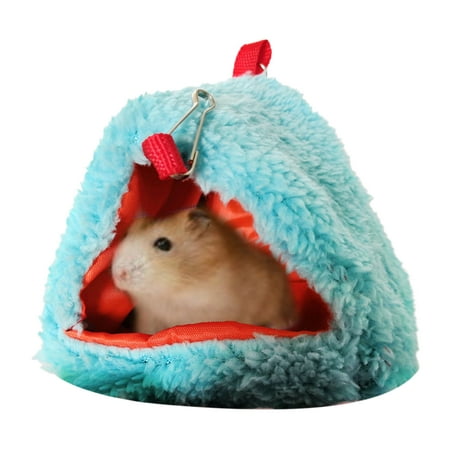 Anvazise Boat Bucket Shaped Hamster House Hanging Sleeping Bag Cotton Nest Pet Supplies Blue