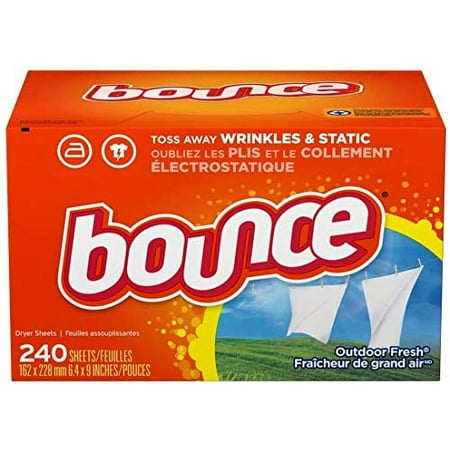 Bounce Dryer Sheets Laundry Fabric Softener, Outdoor Fresh Scent, 240 Count