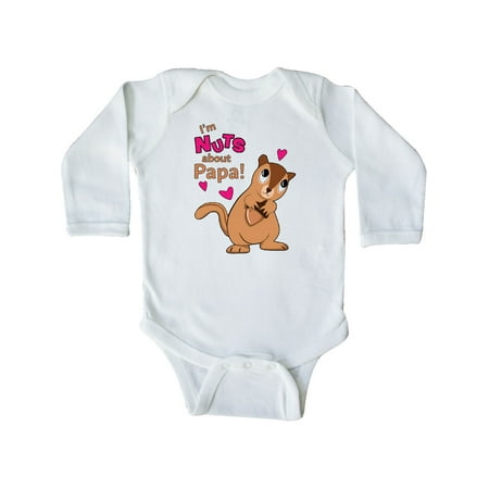 

Inktastic I m Nuts About Papa Gift Baby Boy or Baby Girl Long Sleeve Bodysuit