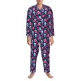 thumbnail image 3 of Naloa funny Skull daisy flower Men’s Pajamas Set - Long Sleeve Button Down Sleep Shirt and Pajama Bottoms Sleepwear Set-XX-Large, 3 of 7