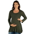 thumbnail image 2 of 24seven Comfort Apparel Long Sleeve Maternity Swing Tunic Top, 2 of 4