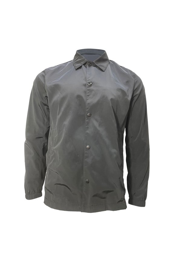 Pre-Owned Theory Buttoned Shirt Jacket in Black Nylon