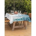 thumbnail image 3 of Outdoor Tablecloth with Umbrella Hole for Patio/Picnic/Party/Camping, Blue Eucalyptus Leaves Waterproof Table Cloth Rectangle Table Cover Washable, Weeping Summer Botanical Watercolor (54"x 80"), 3 of 8