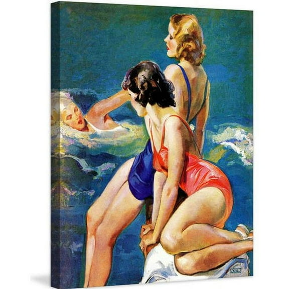 Marmont Hill "At the Pool" by John LaGatta Painting Print on Canvas