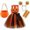 F188-Black, variant on FYDUU Little Girls 4Pcs Pumpkin Halloween Outfit Orange Sparkle Tulle Tutu Dress Sleeveless Party Dress Arm Sleeves Headband and Candy Bag 5-6 Years