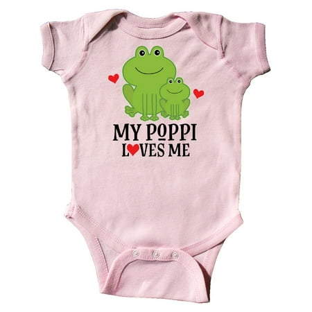 

Inktastic My Poppi Loves Me Grandson Frog Gift Baby Boy Bodysuit