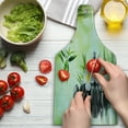 thumbnail image 3 of Spa Cutting Board, Garden Frangipani Bamboo Japanese Relaxation Resting Travel, Decorative Tempered Glass Cutting and Serving Board, Wine Bottle Shape, Charcoal Grey Pale Green, by Ambesonne, 3 of 5