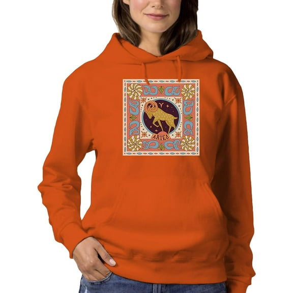 Aries Zodiac Ethnic Style Hoodie Women -Image by Shutterstock, Female 4X-Large