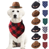 Dog Clothes,Pet Cowboy Hat Set, Pet - Scarf Set Cosplay Hat, Pet Daily/Travel/Photo/Party Costume Hat 3Black