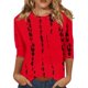 thumbnail image 1 of Camisetas gráficas estampadas de manga 3/4 para mujer SCZ 2xl, 1 of 5
