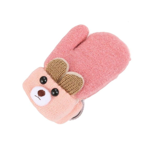 Mitaines Chaudes d'Hiver pour Bébé, Chauffe-Mains Extérieur, Cou, Mitaines Chaudes d'Hiver pour Bébé, Style Mignon, Gants pour Oreilles, pour Garçons et Filles, Couleur Pêche