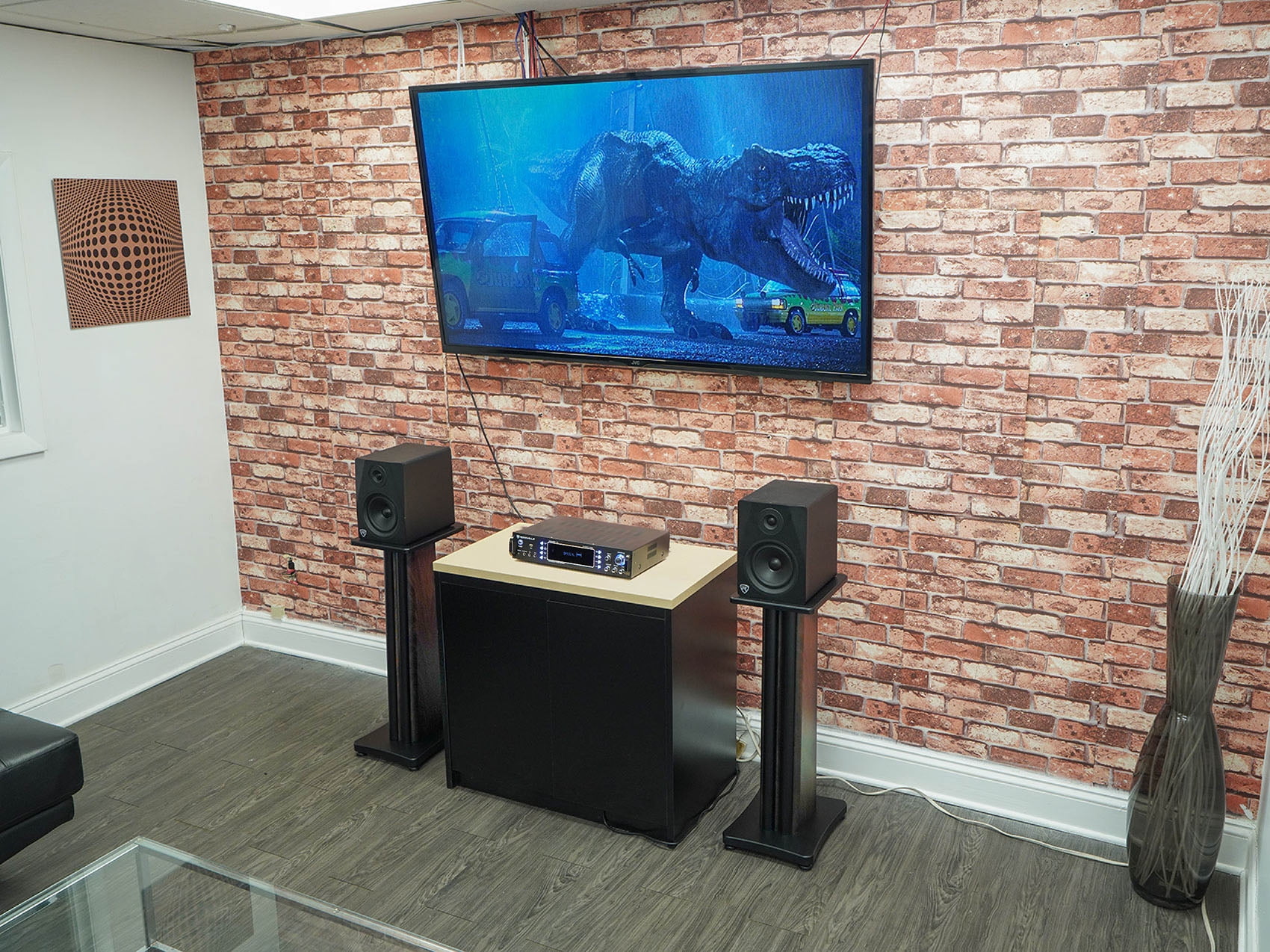 Rockville ELITE-5B 5.25" Bookshelf Speakers w/Bluetooth+28" Dark Wood Stands
