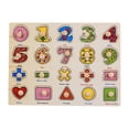 thumbnail image 2 of Kids Wooden Peg Puzzles Set With Alphabet Numbers Fruits Animals And Vehicles, 2 of 9