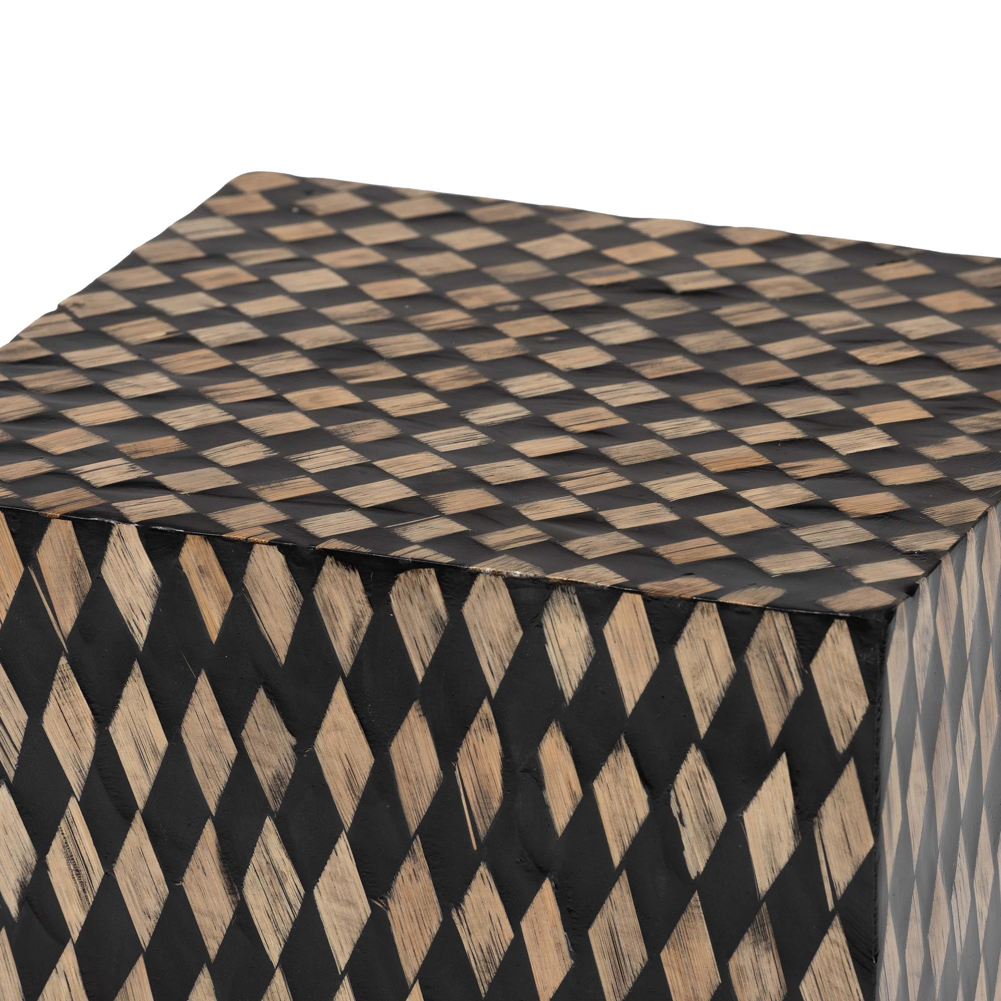 bali & pari Paulo Art-Deco End Table, Black/Brown