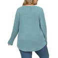 thumbnail image 4 of NISVIYA Womens Plus Size Tops Comfy Long Sleeve Elegant Loose Fit Crewneck Trendy Color Block Pullover Shirts, 4 of 6