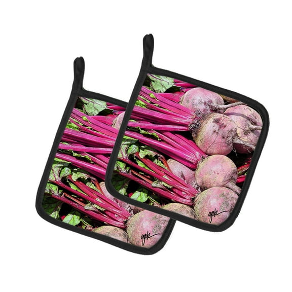 Carolines Treasures GAK1015PTHD Beets by Gary Kwiatek Pair of Pot Holders 7.5HX7.5W multicolor