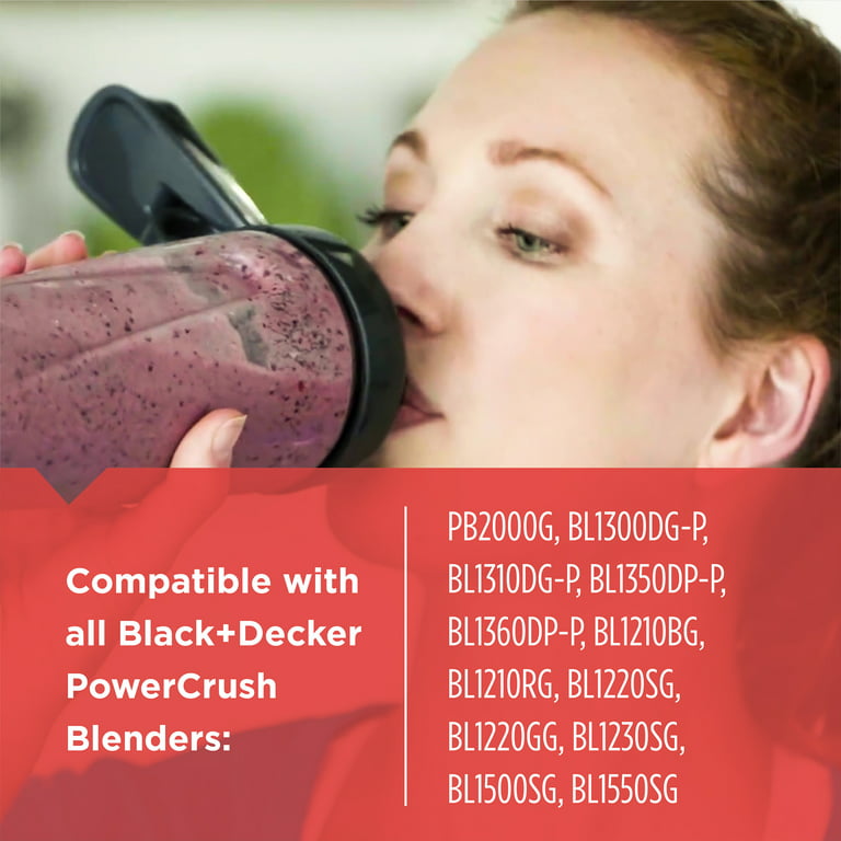 Black & Decker PowerCrush 6 Cup Black Blender with Glass Jar, BL1210BG 