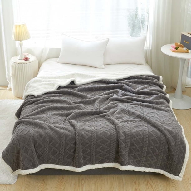 Manta de franela gruesa con aislamiento geométrico, ideal para sofá, cortavientos, para televisión, oficina, siesta y aire acondicionado.