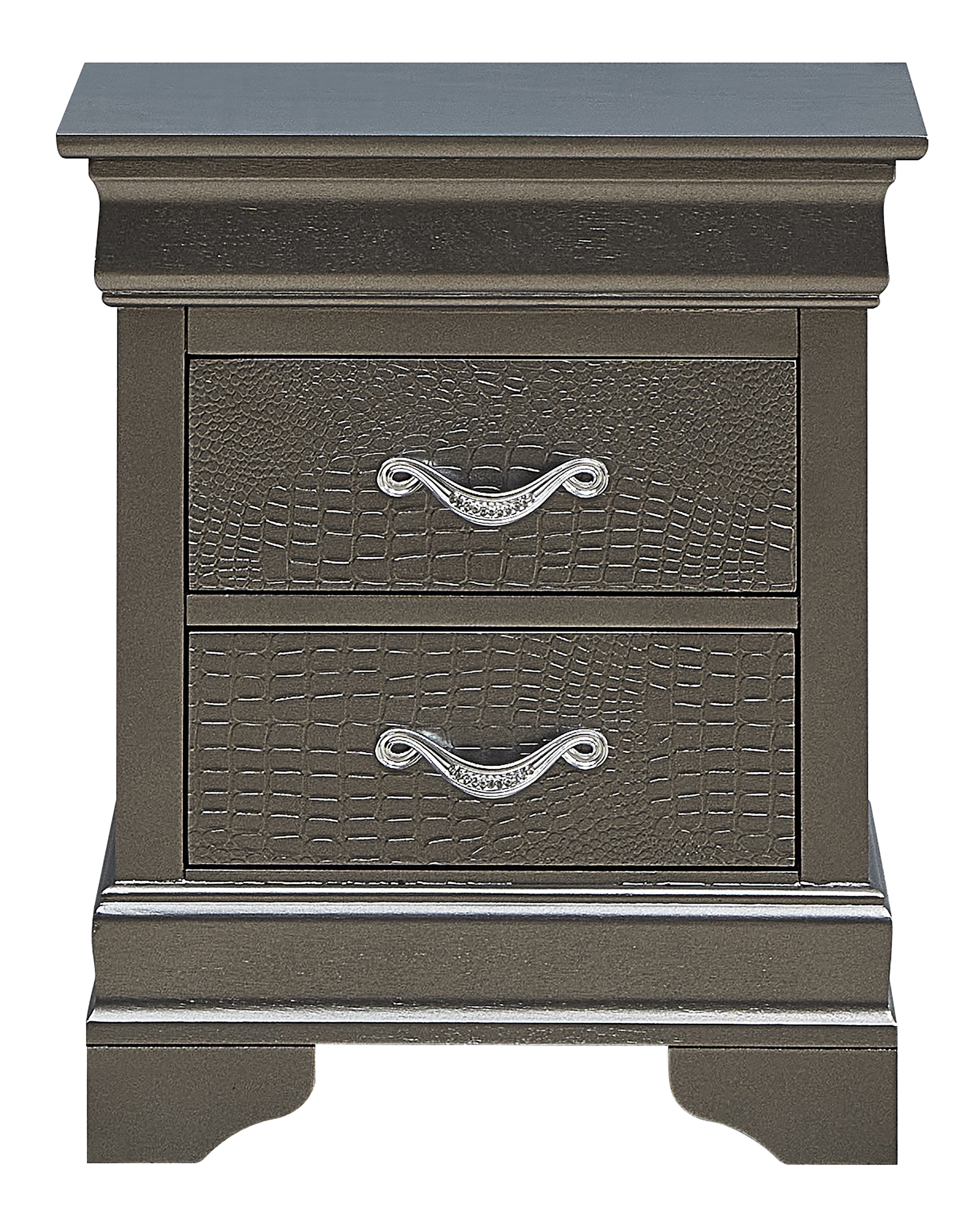 Glory Furniture Lorana Nightstand in Metalic Black Color