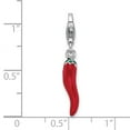 thumbnail image 4 of 925 Sterling Silver RH Red Enamel Pepper With Lobster Clasp Charm Pendant; for Adults and Teens; for Women and Men, 4 of 4