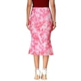 thumbnail image 3 of INSPIRE CHIC Bohemian Skirt for Women's Mesh Fishtail Bodycon Midi Skirt XS Pink, 3 of 6