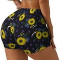 thumbnail image 2 of Sigee Sunflowers Print Women's High Waist Workout Shorts - Squat Proof, Tummy Control, Yoga and Gym Activewear-Medium, 2 of 9