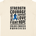 thumbnail image 4 of Inktastic Strength Courage Support Colon Cancer Awareness Boys or Girls Toddler T-Shirt, 4 of 5