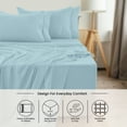thumbnail image 3 of Lux Decor Queen Sheet Set 6 Piece - Deep Pocket Queen Sheets, Soft Microfiber Bed Sheets Queen, Blue, 3 of 10