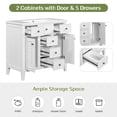 thumbnail image 3 of 36" Bathroom Vanity Cabinet without Ceramic Basin,Bathroom Sink Vanity,Two Cabinets and Five Drawers,Suit for 4" Faucet(not include) ,Bathroom Vanity Sink for Bathrooms, White, 3 of 9