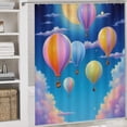 thumbnail image 5 of Balloon Dream Sky Shower Curtain Bathroom Sets Toilet Lid Rug, Bath Mat And Contour Mat, Shower Curtain 4Pcs, 5 of 8