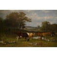 thumbnail image 2 of James McDougal Hart 18x13 Gold Ornate Wood Frame and Double Matted Museum Art Print Titled - From Shifting Shade (1887), 2 of 4