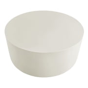 Brion Round Indoor - Outdoor Patio Concrete Coffee Table in White