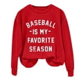 thumbnail image 4 of Red Hoodies for Women Baseball Is My Favorite Season Women's Baseball Lettering Print Crew Neck Long Sleeve Top Fall Tops for Women 2025, 4 of 4