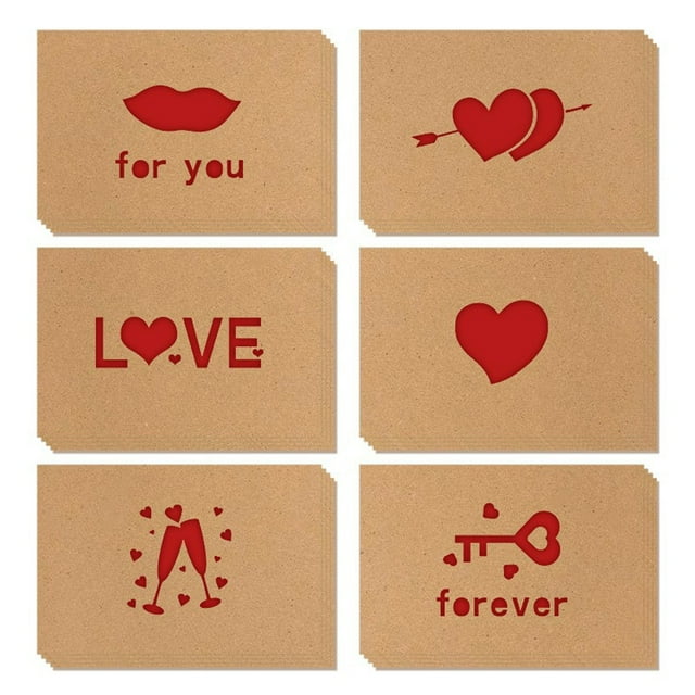 12 Pcs Romantic Greeting Cards with Envelopes for Valentine's, Anniversaries Cards Assortment