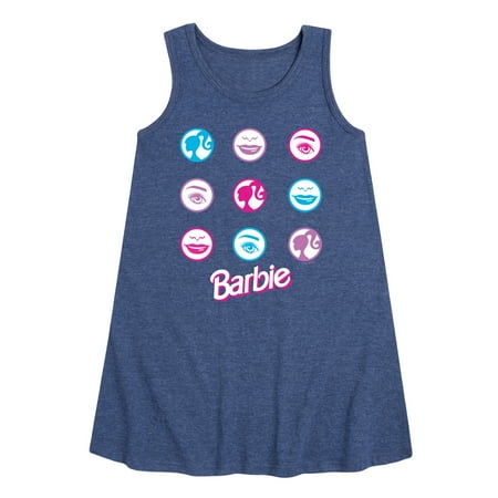 

Barbie - Original Icons in Circle Grid - Toddler and Youth Girls A-line Dress