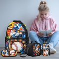 thumbnail image 2 of Yuyamidu Baseball Backpack for Boys 8-12 with Lunch Box 4 Pcs Kids School Bag Set with Pencil Case Water Bottle Sleeve Elementary Middle Bookbag Back to School Gifts, 2 of 8