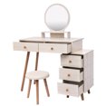 thumbnail image 5 of 5Drawers Makeup Vanity Table with Cushioned Stool,Large Capacity Storage Cabinet, 5 of 11
