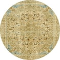 thumbnail image 1 of Ahgly Company Machine Washable Indoor Round Abstract Yellow Area Rugs, 3' Round, 1 of 7