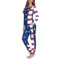 thumbnail image 2 of Suhoaziia Pajama Pants Stretchy Breathable Loungewear Long Pajama Pant Spring/Fall Clothing Comfortable Stretchy American Flag Nightwear Womens Suit Size XS, 2 of 4