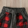 thumbnail image 4 of KTMKH Toddler Baby Fall Outfits Boys Winter Long Sleeve Red Black Plaid Prints Tops Pants 2PCS Outfits Clothes Set s Clothes Hooded for Kids 12-18 Months, 4 of 8