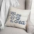 thumbnail image 3 of Creative Products You Me Sea White Wood Navy 18x18 Spun Poly Pillow, 3 of 3