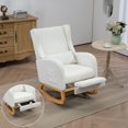 thumbnail image 6 of Tynzuro Sherpa Rocking Chair with Adjustable Footrest and Storage Pocket for Nursery/Living Room, Ivory, 6 of 8